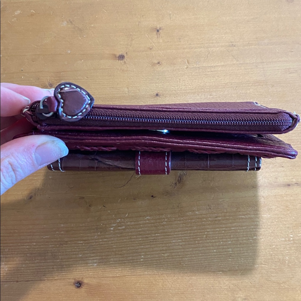 Brighton Burgundy Leather Women's Wallet With Buckle - Picture 8 of 10